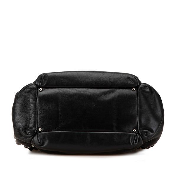 シャネル ワイルドステッチ チェーン トートバッグ ショルダーバッグ ブラック レザー レディース CHANEL 【中古】