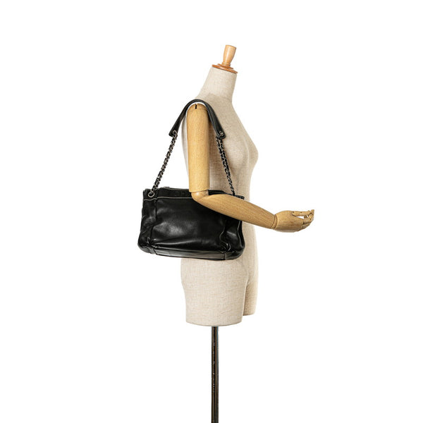 シャネル ワイルドステッチ チェーン トートバッグ ショルダーバッグ ブラック レザー レディース CHANEL 【中古】