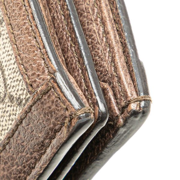 グッチ GGマーモント オフディア 二つ折り財布 コンパクトウォレット 523155 ベージュ マルチカラー レザー レディース GUCCI 【中古】