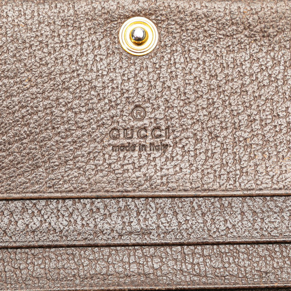 グッチ GGマーモント オフディア 二つ折り財布 コンパクトウォレット 523155 ベージュ マルチカラー レザー レディース GUCCI 【中古】