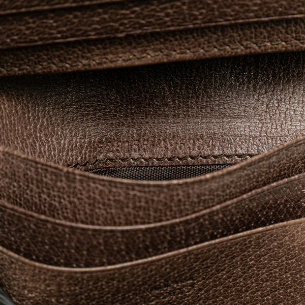 グッチ GGマーモント オフディア 二つ折り財布 コンパクトウォレット 523155 ベージュ マルチカラー レザー レディース GUCCI 【中古】