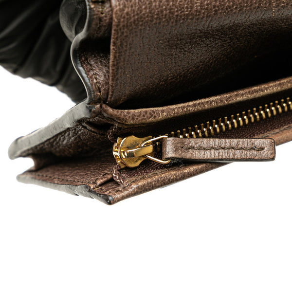 グッチ GGマーモント オフディア 二つ折り財布 コンパクトウォレット 523155 ベージュ マルチカラー レザー レディース GUCCI 【中古】