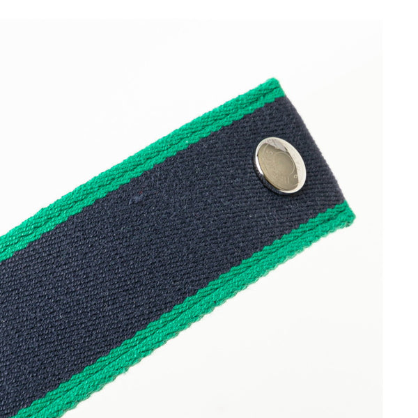 エルメス ブリッドアブラックPM ポーチ ハンドバッグ ネイビー グリーン コットン レディース HERMES 【中古】