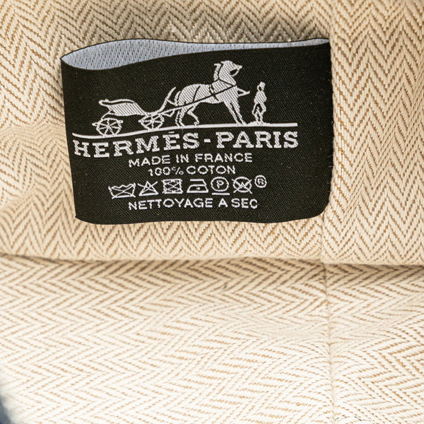 エルメス ブリッドアブラックPM ポーチ ハンドバッグ ネイビー グリーン コットン レディース HERMES 【中古】