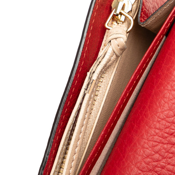 クロエ アルファベット 長財布 レッド レザー レディース Chloe 【中古】