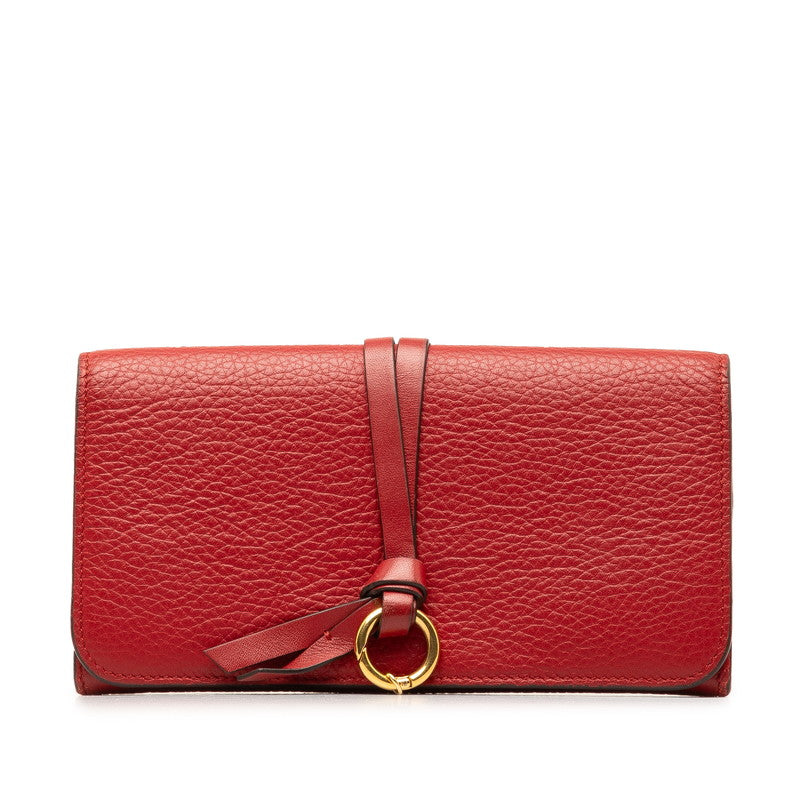 クロエ アルファベット 長財布 レッド レザー レディース Chloe 【中古】