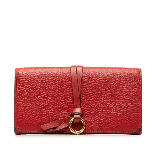 クロエ アルファベット 長財布 レッド レザー レディース Chloe 【中古】