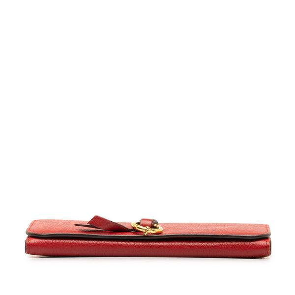クロエ アルファベット 長財布 レッド レザー レディース Chloe 【中古】