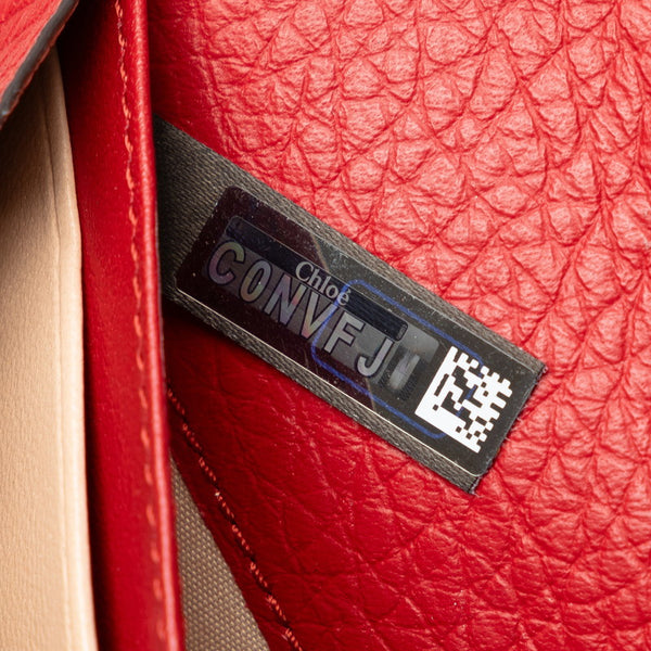 クロエ アルファベット 長財布 レッド レザー レディース Chloe 【中古】