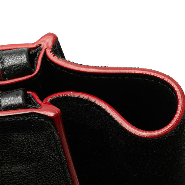 プラダ ハンドバッグ ショルダーバッグ 2WAY 1BA025 ブラック レッド レザー スウェード レディース PRADA 【中古】