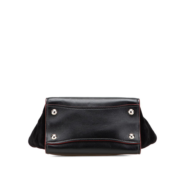 プラダ ハンドバッグ ショルダーバッグ 2WAY 1BA025 ブラック レッド レザー スウェード レディース PRADA 【中古】