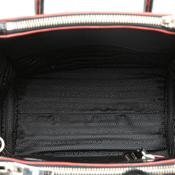 プラダ ハンドバッグ ショルダーバッグ 2WAY 1BA025 ブラック レッド レザー スウェード レディース PRADA 【中古】
