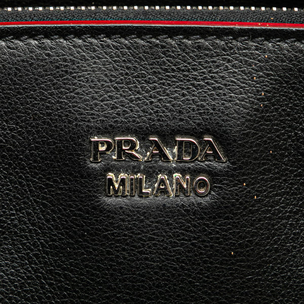 プラダ ハンドバッグ ショルダーバッグ 2WAY 1BA025 ブラック レッド レザー スウェード レディース PRADA 【中古】