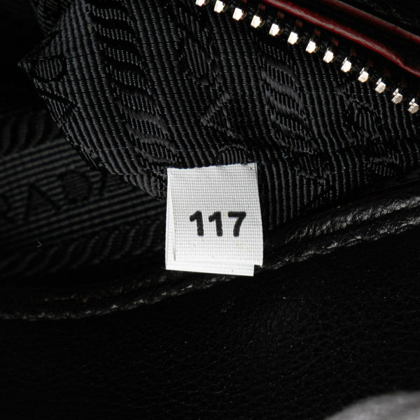 プラダ ハンドバッグ ショルダーバッグ 2WAY 1BA025 ブラック レッド レザー スウェード レディース PRADA 【中古】