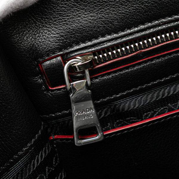 プラダ ハンドバッグ ショルダーバッグ 2WAY 1BA025 ブラック レッド レザー スウェード レディース PRADA 【中古】