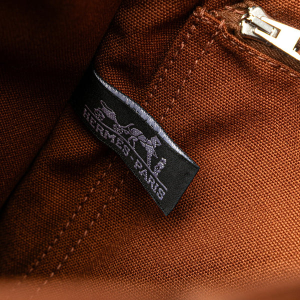 エルメス フールトゥPM ハーフレザー トートバッグ ブラウン キャンバス レザー レディース HERMES 【中古】