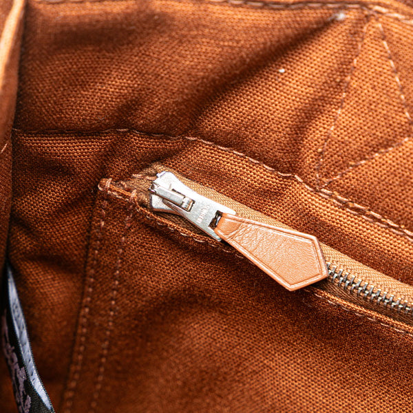 エルメス フールトゥPM ハーフレザー トートバッグ ブラウン キャンバス レザー レディース HERMES 【中古】