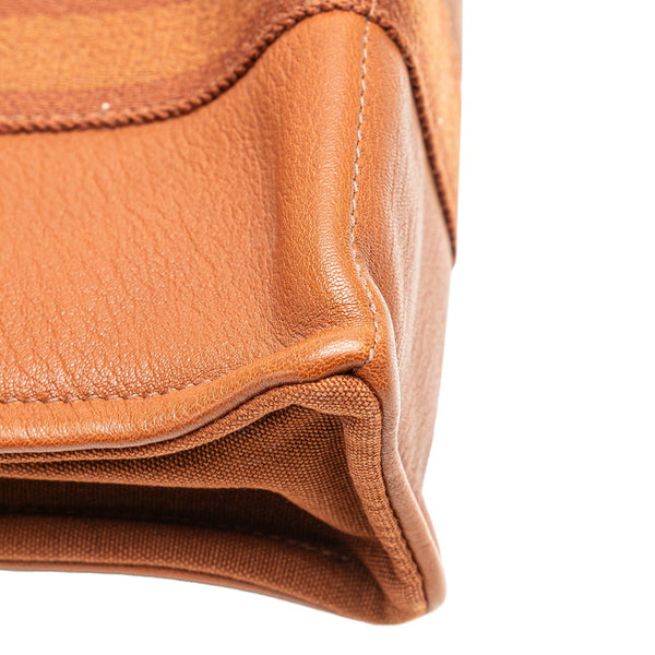 エルメス フールトゥPM ハーフレザー トートバッグ ブラウン キャンバス レザー レディース HERMES 【中古】