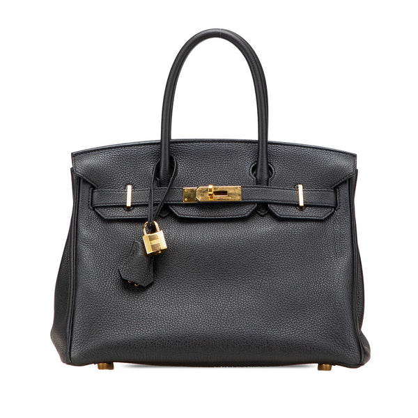 エルメス バーキン30 ハンドバッグ ブラック トゴ レディース HERMES 【中古】