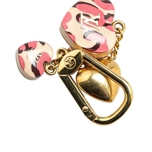 ルイ ヴィトン ポルトクレ レオパード チャーム キーホルダー M66263 ゴールド ブロンコライユ メッキ レジン レディース LOUIS VUITTON 【中古】