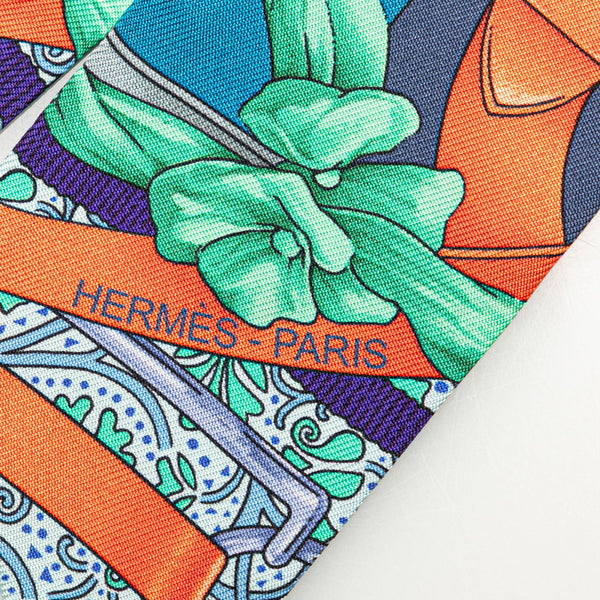 エルメス ツイリー GRAND MANEGE 大調教術 スカーフ ライトブルー レッド マルチカラー シルク レディース HERMES 【中古】