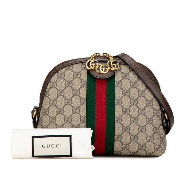 グッチ GGスプリーム シェリーライン オフィディア 斜め掛け ショルダーバッグ 499621 ブラウン PVC レザー レディース GUCCI 【中古】
