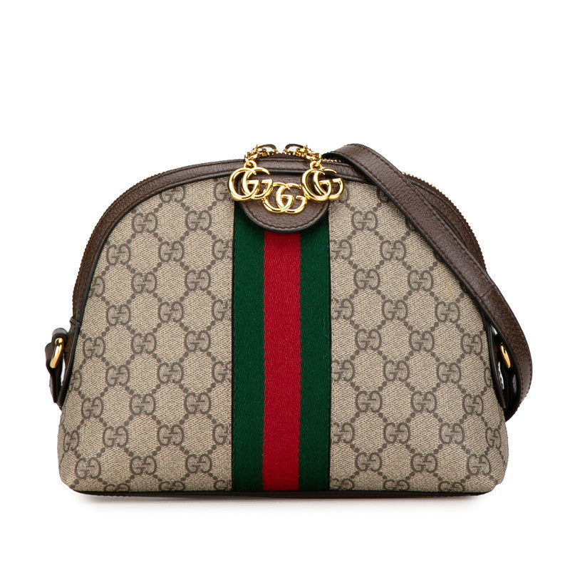 グッチ GGスプリーム シェリーライン オフィディア 斜め掛け ショルダーバッグ 499621 ブラウン PVC レザー レディース GUCCI 【中古】