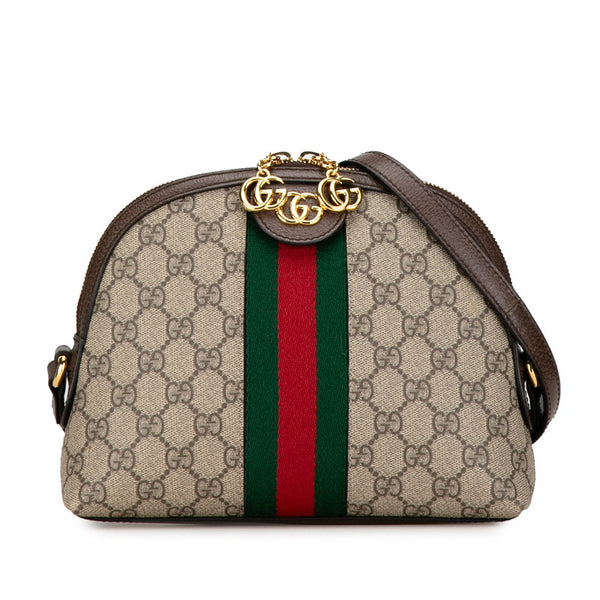 グッチ GGスプリーム シェリーライン オフィディア 斜め掛け ショルダーバッグ 499621 ブラウン PVC レザー レディース GUCCI 【中古】