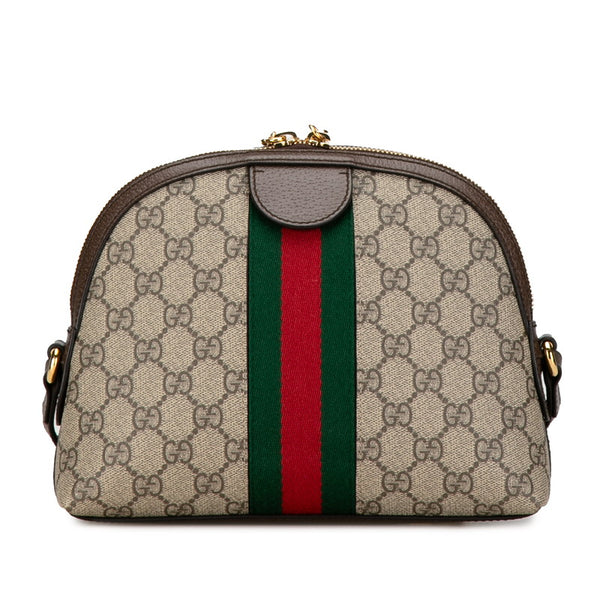 グッチ GGスプリーム シェリーライン オフィディア 斜め掛け ショルダーバッグ 499621 ブラウン PVC レザー レディース GUCCI 【中古】