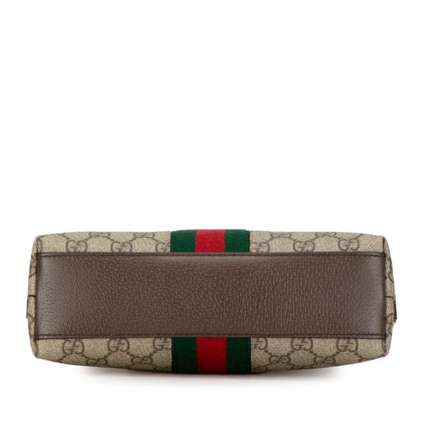 グッチ GGスプリーム シェリーライン オフィディア 斜め掛け ショルダーバッグ 499621 ブラウン PVC レザー レディース GUCCI 【中古】