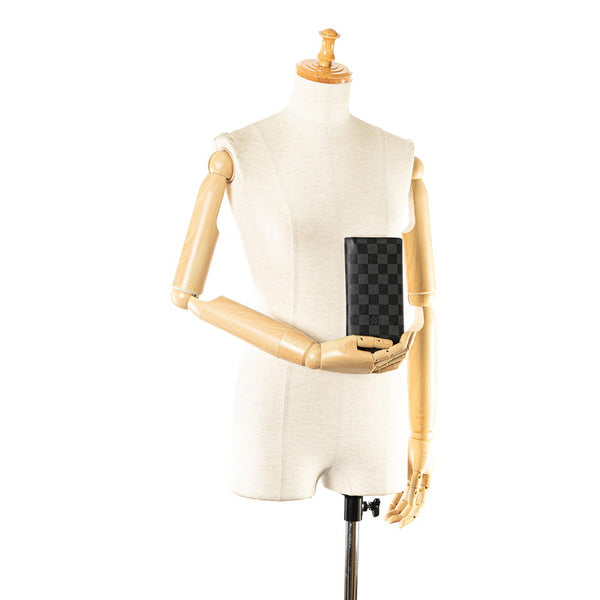 ルイ ヴィトン ダミエ グラフィット ポルトフォイユ ブラザ 長財布 N62665 ブラック PVC レザー メンズ LOUIS VUITTON 【中古】