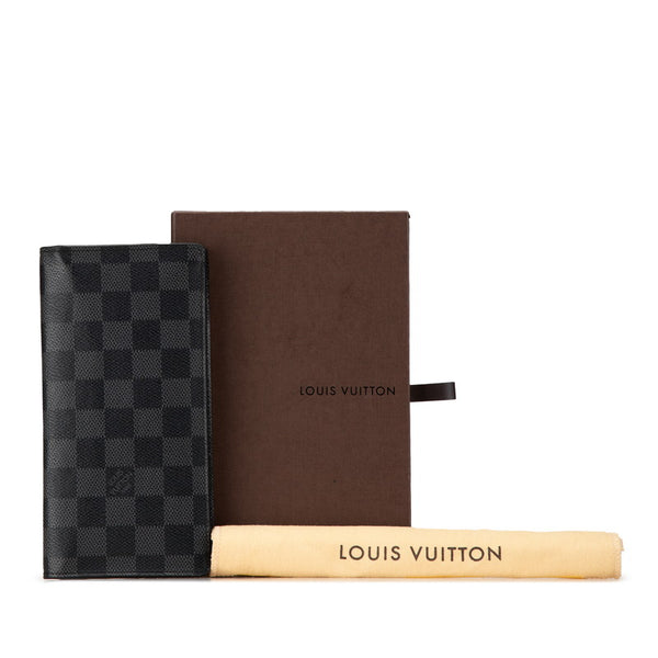 ルイ ヴィトン ダミエ グラフィット ポルトフォイユ ブラザ 長財布 N62665 ブラック PVC レザー メンズ LOUIS VUITTON 【中古】