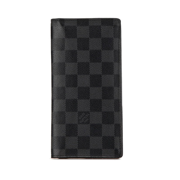 ルイ ヴィトン ダミエ グラフィット ポルトフォイユ ブラザ 長財布 N62665 ブラック PVC レザー メンズ LOUIS VUITTON 【中古】
