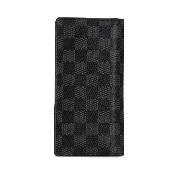 ルイ ヴィトン ダミエ グラフィット ポルトフォイユ ブラザ 長財布 N62665 ブラック PVC レザー メンズ LOUIS VUITTON 【中古】