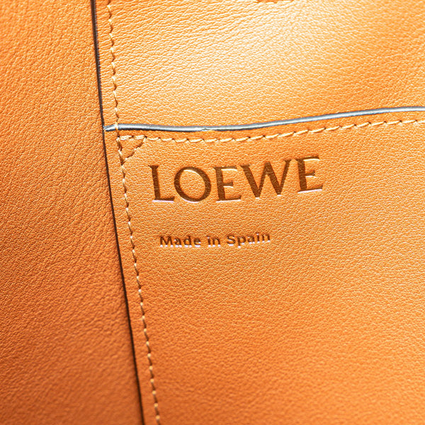 ロエベ アナグラム ハンドバッグ トートバッグ ベージュ ブラウン キャンバス レザー レディース LOEWE 【中古】