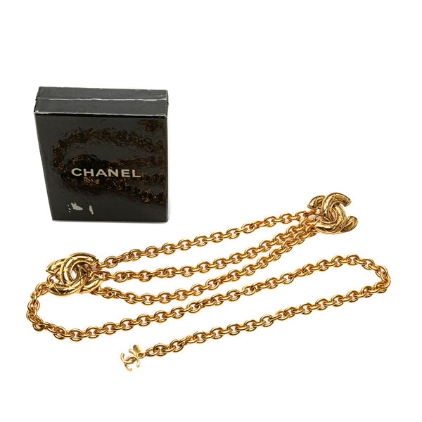 シャネル ココマーク マトラッセ 3連 チェーンベルト ゴールド メッキ レディース CHANEL 【中古】