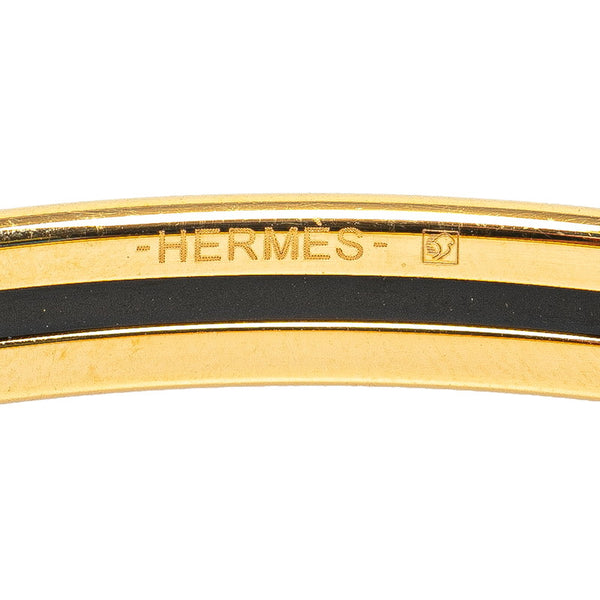 エルメス エマイユPM 七宝焼き バングル ブレスレット ゴールド オレンジ メッキ レディース HERMES 【中古】