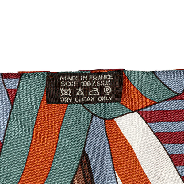 エルメス ツイリー ベルト モチーフ スカーフ ワインレッド ブラウン マルチカラー シルク レディース HERMES 【中古】