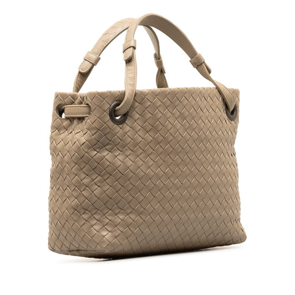 ボッテガヴェネタ イントレチャート ハンドバッグ トートバッグ グレー レザー レディース BOTTEGAVENETA 【中古】