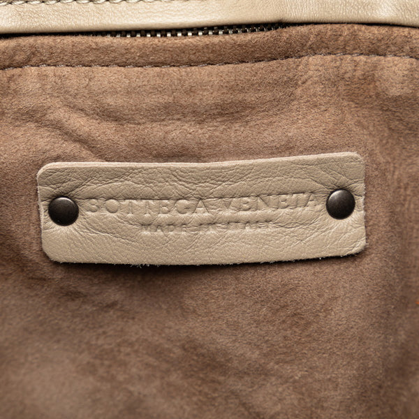 ボッテガヴェネタ イントレチャート ハンドバッグ トートバッグ グレー レザー レディース BOTTEGAVENETA 【中古】