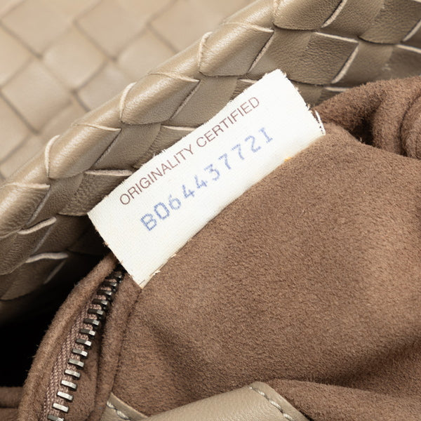 ボッテガヴェネタ イントレチャート ハンドバッグ トートバッグ グレー レザー レディース BOTTEGAVENETA 【中古】