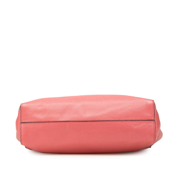 プラダ 三角ロゴプレート サフィアーノ ハンドバッグ ショルダーバッグ 2WAY BN2666 ピンク レザー レディース PRADA 【中古】