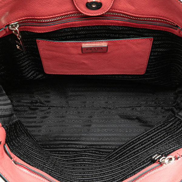 プラダ 三角ロゴプレート サフィアーノ ハンドバッグ ショルダーバッグ 2WAY BN2666 ピンク レザー レディース PRADA 【中古】