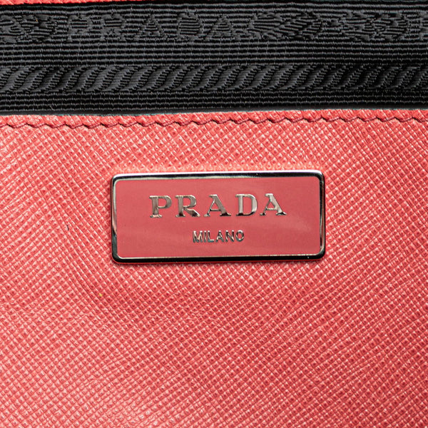 プラダ 三角ロゴプレート サフィアーノ ハンドバッグ ショルダーバッグ 2WAY BN2666 ピンク レザー レディース PRADA 【中古】
