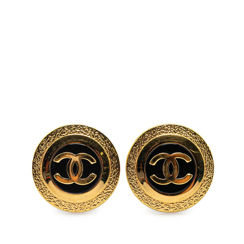 シャネル ココマーク イヤリング ゴールド ブラック メッキ レディース CHANEL 【中古】
