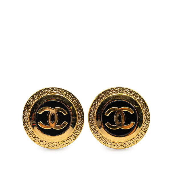シャネル ココマーク イヤリング ゴールド ブラック メッキ レディース CHANEL 【中古】