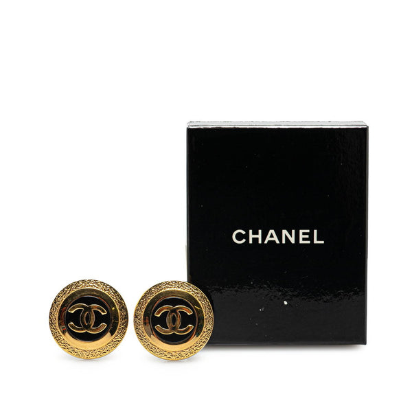 シャネル ココマーク イヤリング ゴールド ブラック メッキ レディース CHANEL 【中古】