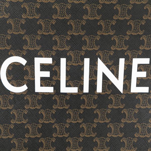 セリーヌ トリオンフ バーティカルカバ スモール トートバッグ ショルダーバッグ 2WAY ブラウン PVC レザー レディース CELINE 【中古】