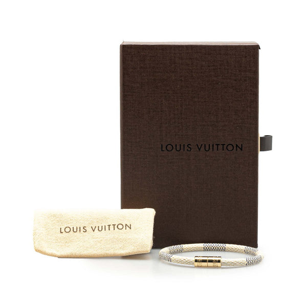 ルイ ヴィトン ダミエ アズール ブラスレ キープ イット  ブレスレット M6138F ホワイト PVC メッキ レディース LOUIS VUITTON 【中古】