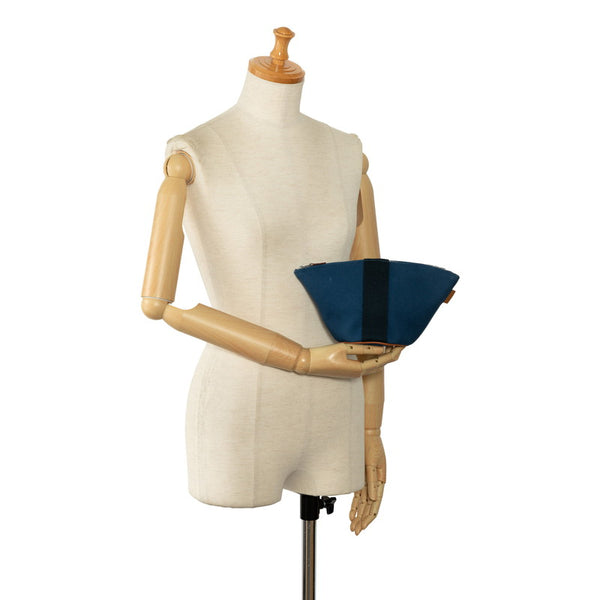 エルメス パルミール ポーチ ブルー キャンバス レディース HERMES 【中古】